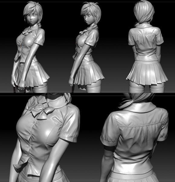 Schoolgirl かわいいは正義 コリアンcgアーティストがzbrushで作成した 女子生徒 キャラクターモデル 裸注意