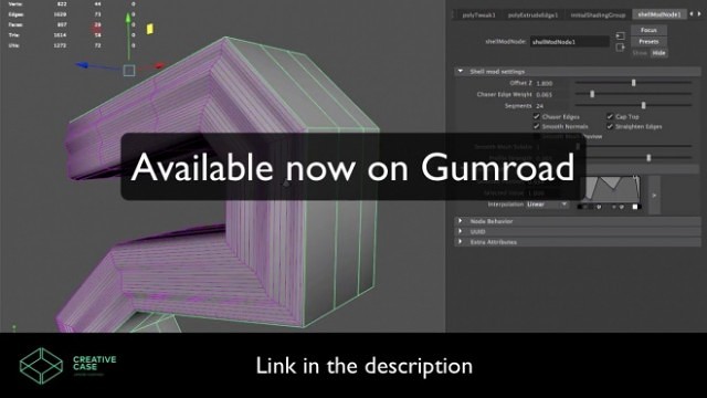 ShellMod v1.0 available now - 板をベースに厚みを付けてモデリングが出来るMaya用プラグインが正式リリース!