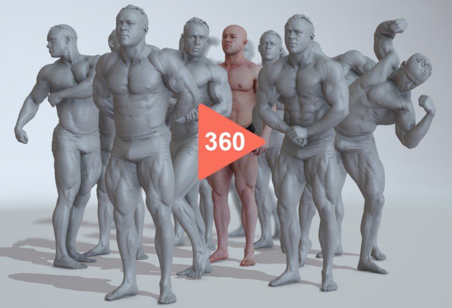 Free 360 Degree Heroic Figure Reference 最高の参考資料だ ブラウザ上でグリグリ回せるポーズ付きマッチョ男性の 3dスキャンモデル