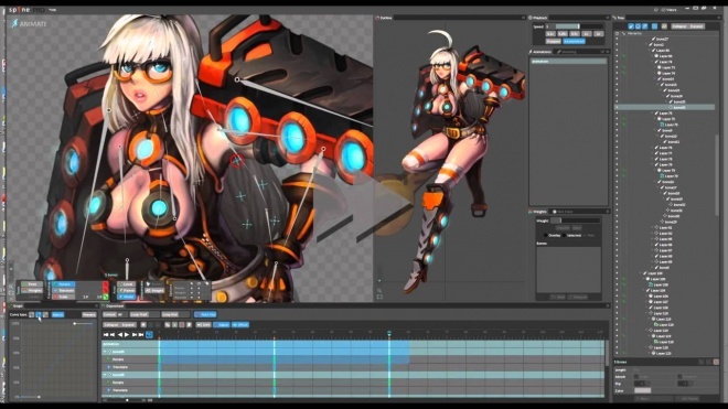 Spine Workflow 滑らかに揺れる 2dキャラクターイラストに躍動感溢れる動きを与えるspineワークフロー紹介映像