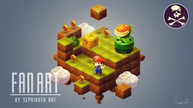 Isometric Mario - 「Sephiroth Art」によるマリオのファン