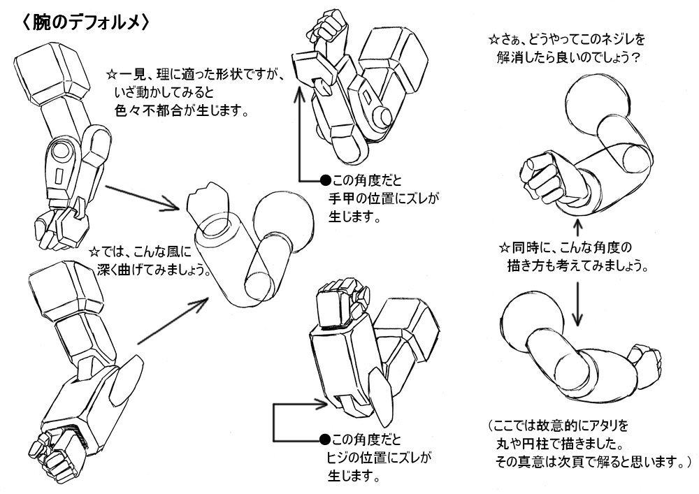 ロボットデフォルメ講座 歩き目です 氏が3日間にわたりtwitter上で公開したロボットイラストのデフォルメtipsが素晴らしい