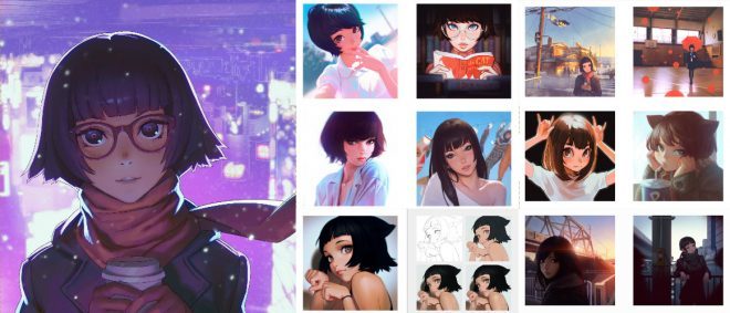 イリヤ・クブシノブ（Ilya Kuvshinov）直筆原画作品 イリヤ・クブシノブ（Ilya Kuvshinov）直筆原画作品