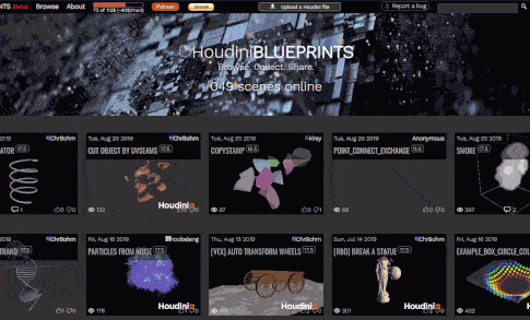 Houdini Blueprints Beta ブラウザ上でhoudiniのファイルを手軽にアップ シェアできるサイトが登場 学習に最適