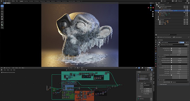 Freeze Generator - Blender 3.0のGeometry Nodesを使った凍結表現生成 