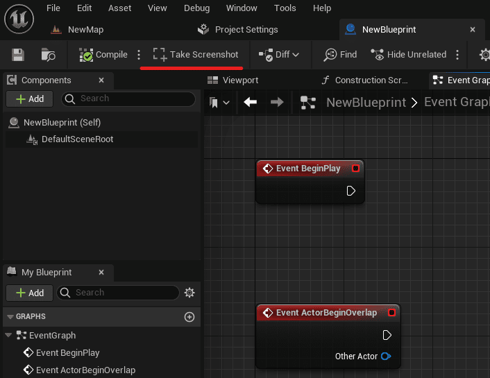 Blueprint Screenshot Tool - ブループリントやマテリアルのノードグラフメニューに「Take  Screenshot」ボタンを追加しスクショ撮影を手軽に実行可能にする無料＆オープンソースUnreal Engine 5プラグイン！