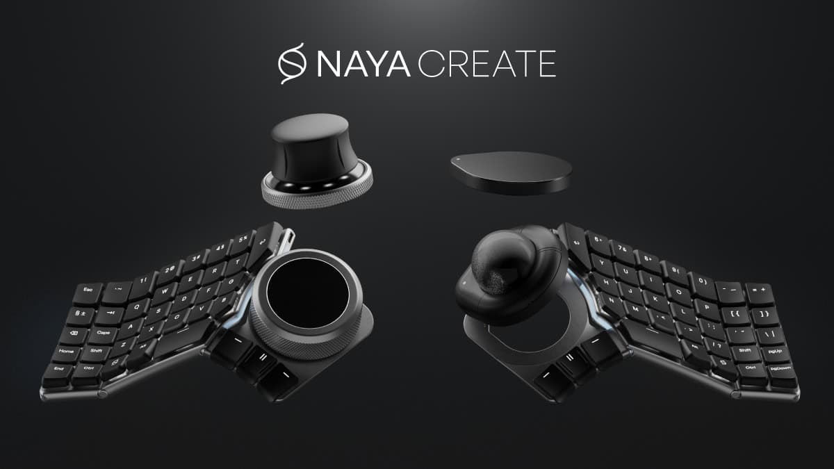 使用2日、Naya Create 本体 + Tune, Track, Touch Naya Create - 分割式メカニカルキーボードと特殊な4種の入力